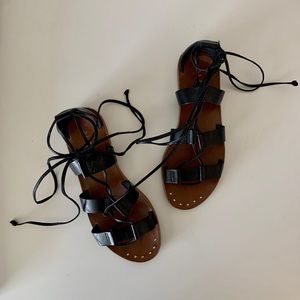 ALDO black lace up sandals